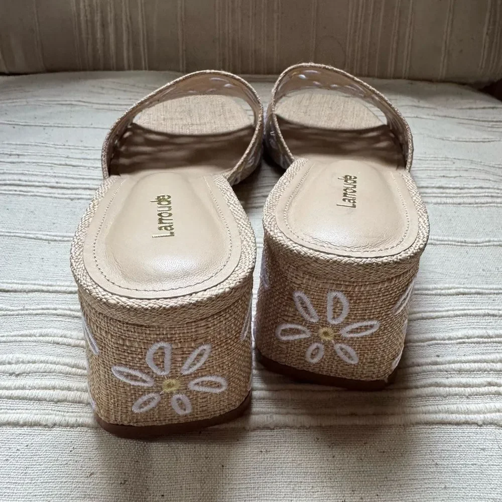 New! Larroude Brigitte Mule Raffia - Picture 4 of 8